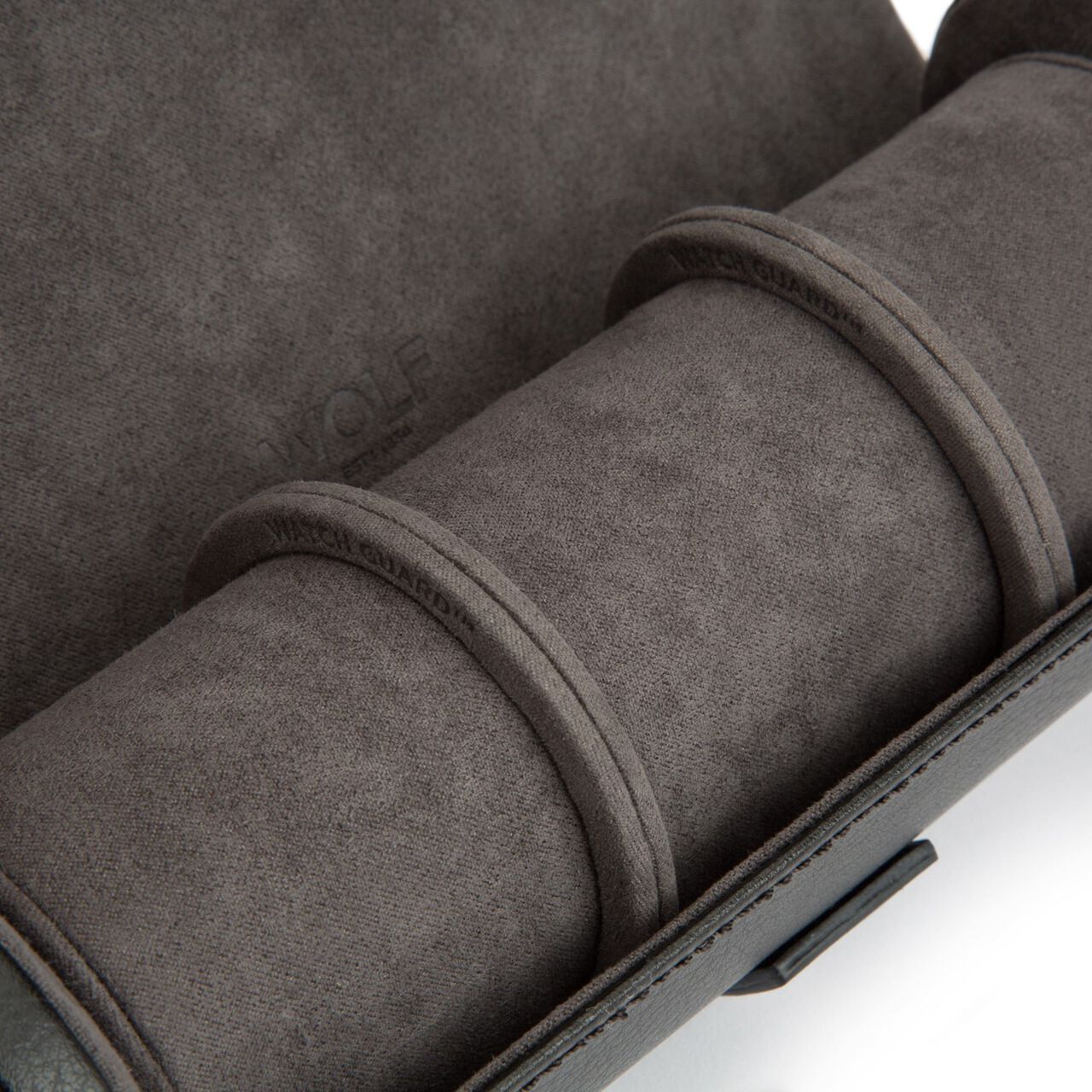 WOLF Blake Black/Grey 3 Piece Watch Roll Details image number 5